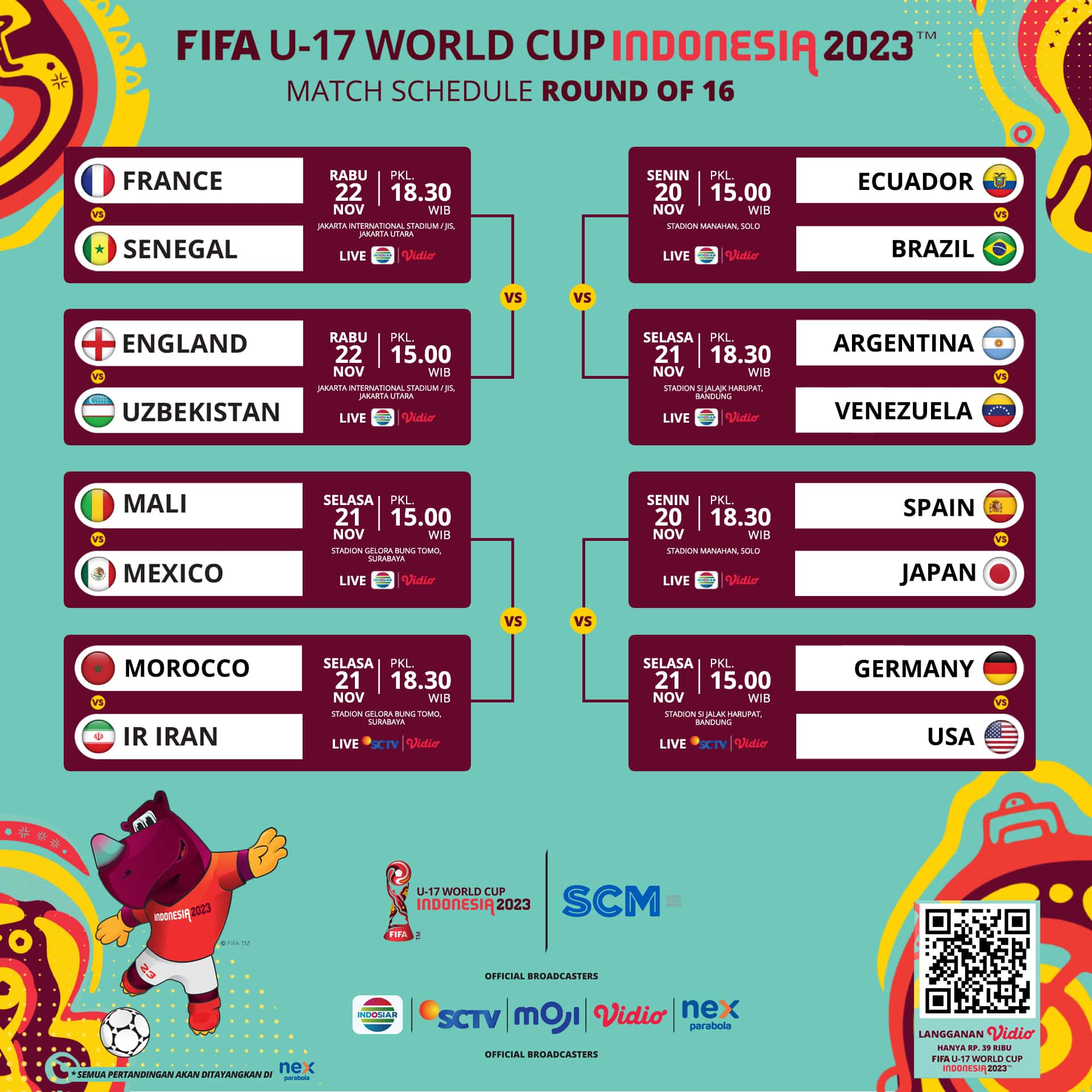 BABAK 16 BESAR FIFA U 17 WORLD CUP INDONESIA 2023 MULAI BERGULIR ESOK 